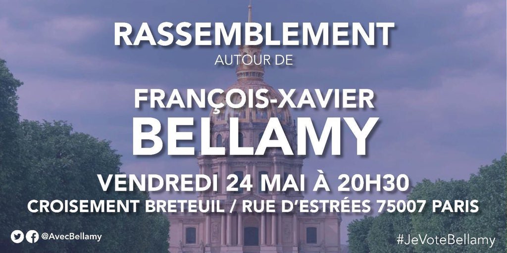 AgnesEvren's tweet photo. A ce soir avec @fxbellamy . RV à 20h30 au croisement Breteuil et rue d’Estrees dans le 7e . Venez nombreux!  #Europeennes
@lesRepublicains @lRepublicains75 @LReurope2019 https://t.co/di9VKOYB6n
