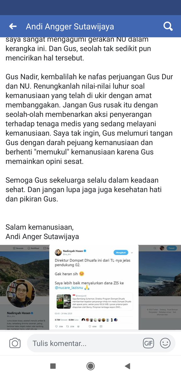 Dear Gus <a href="/na_dirs/">Nadirsyah Hosen</a> ada surat cinta dari Saya untuk Gus. Baca yah Gus. Semoga Gus sekeluarga selalu diberkahi kesehatan jasmani dan rohani 😁