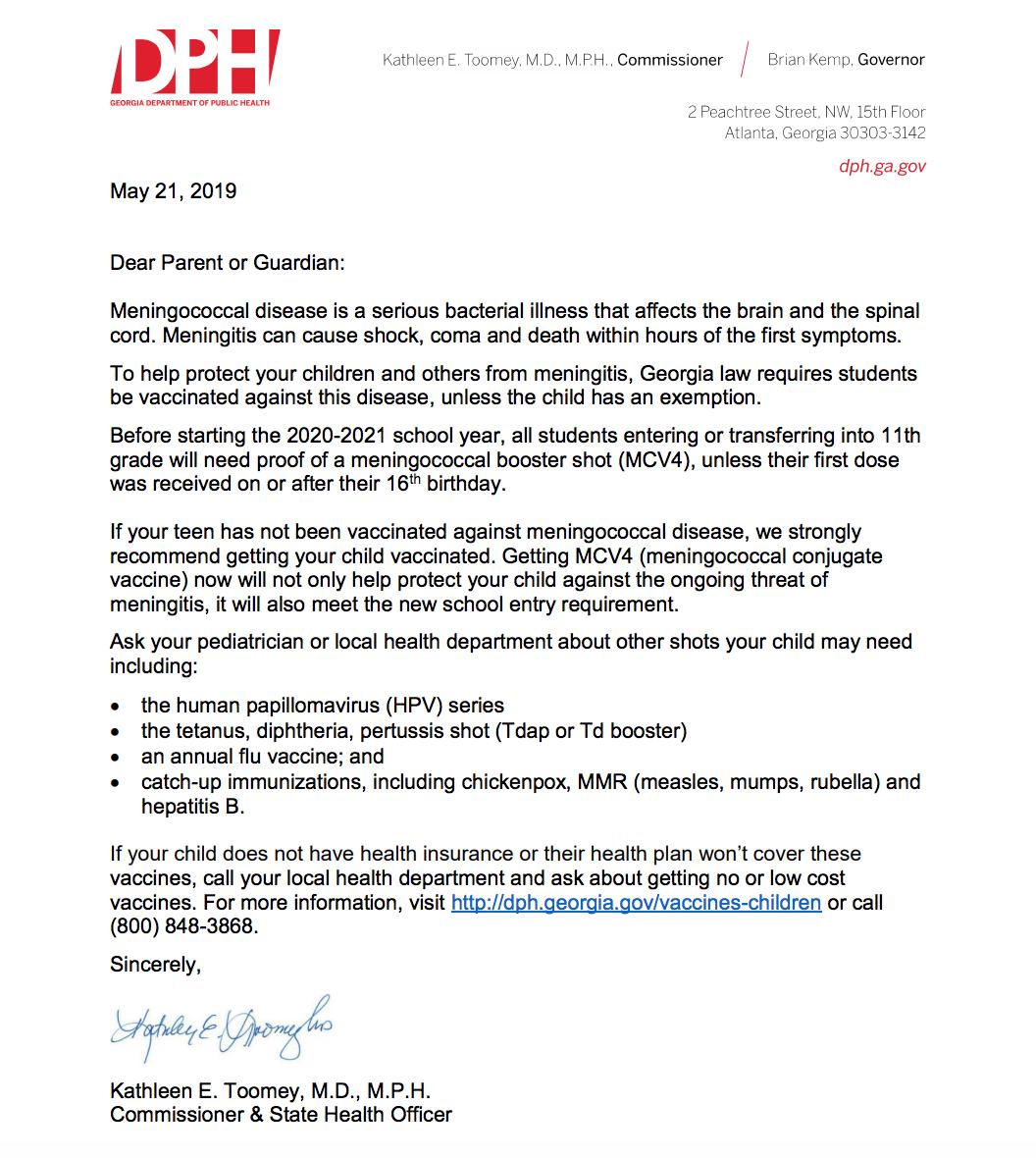 GMHSPats's tweet photo. Attention Parents: Please read the attached letter regarding vaccinations for students. Thank you! https://t.co/lkoxlK70Si