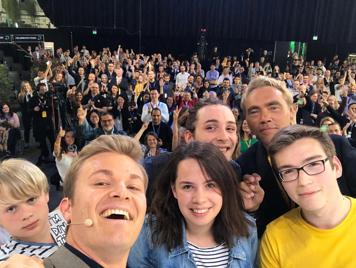 The greenest selfie to date? 👋 <a href="/FFF_Berlin/">Fridays for Future Berlin</a> <a href="/FridayForFuture/">Fridays for Future Germany</a> <a href="/ExplorerJEN/">Johan Ernst Nilson</a> @nico_rosberg joining forces to #celebratechange