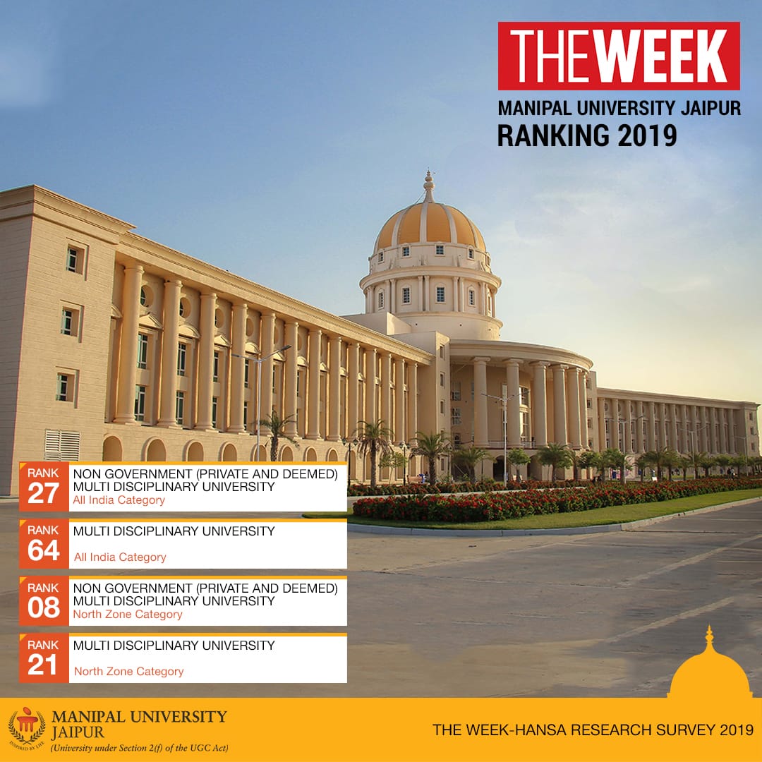 Jaipur_Manipal's tweet photo. It is rightly said that "Once you have experienced excellence you will never again be content with mediocrity." We wish to chase many more great achievements.
To know more, visit https://t.co/TSjKj6HVx2 .
#BestCampus #SmartCampus #BeautifulInfrastructure #AdmissionsOpen https://t.co/ekjLTYYMeO