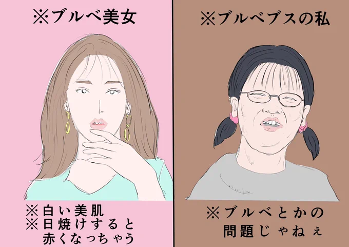 【美女とブス（私）のブルベの違い】 
