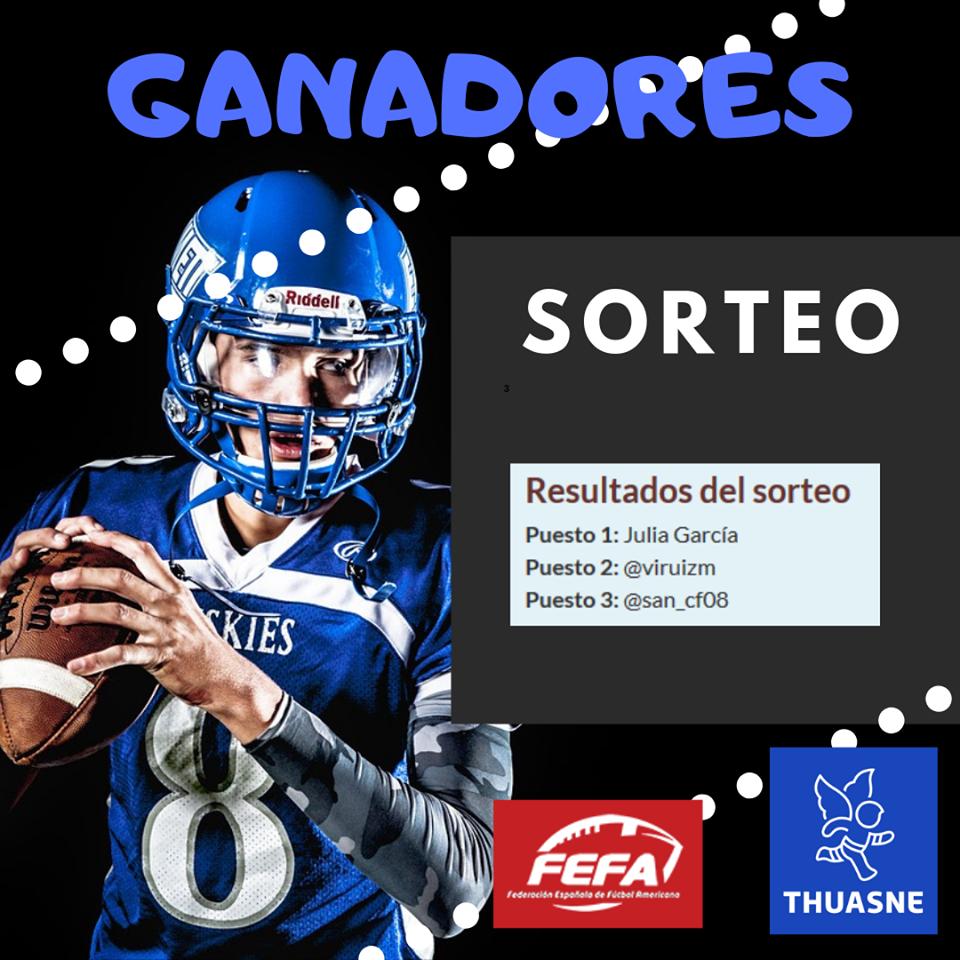 💥 ¡Tenemos ganadores! Sus nombres en la imagen 🏈Se llevan 1 entrada doble para la final de la #LNFASeriaA

Suplentes:
@Javo1399
@PatryOcana

Podéis contactar con nosotros por privado para indicarnos los datos para el acceso al estadio @FEFA_Spain 
#ThuasneConLaSaludYElDeporte