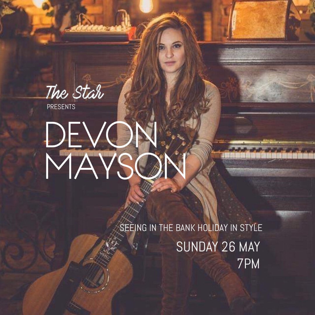 The incredibly talented @DevonMayson  will be with us on Sunday from 7pm, seeing in the Bank Holiday in the best way - with live music, friends and your drink of choice. Perfect! #livemusic #acousticset #devonmayson #thestarchalton #lutonpubs #chaltonvillage #bankholidayweekend