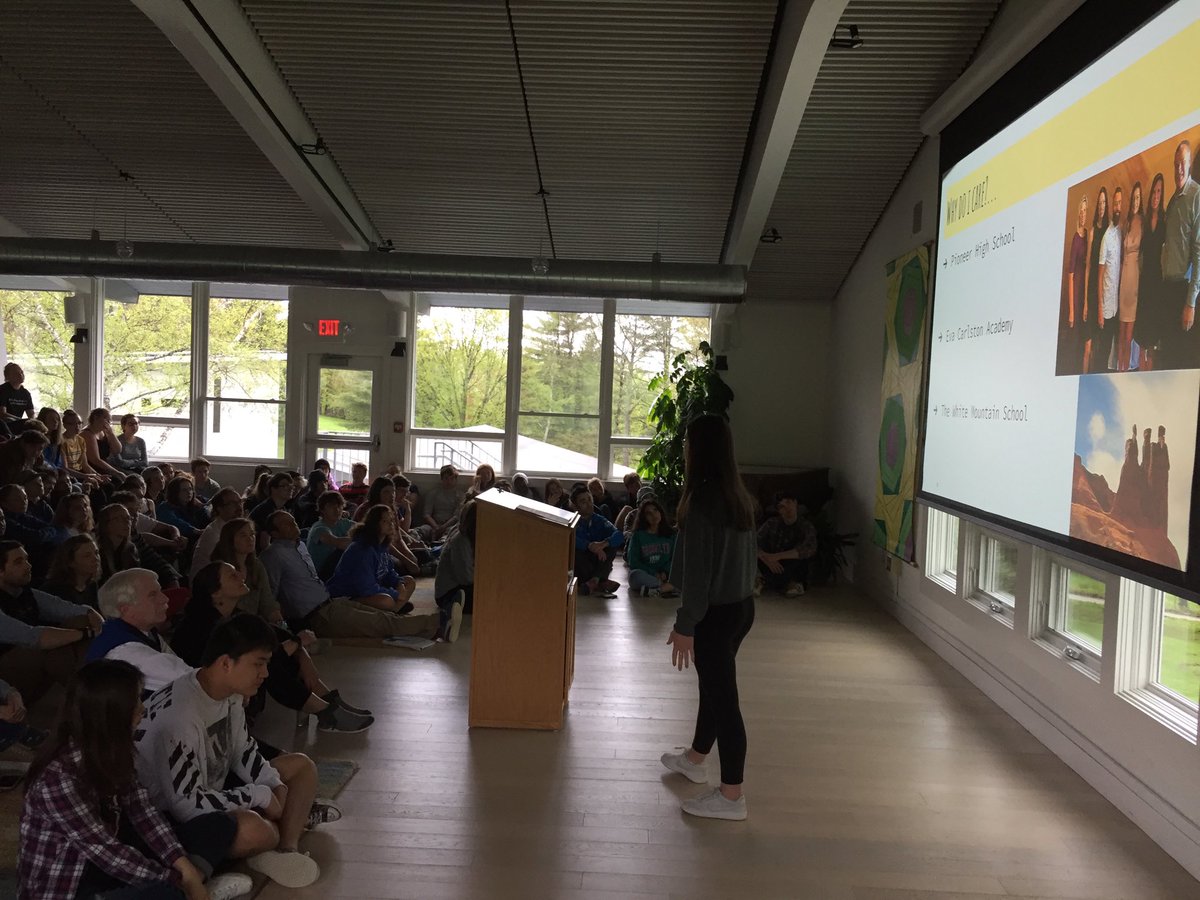 michaelpeller's tweet photo. Schools need to focus on mental health. Amazing to have one of our โฆ@WhiteMtSchoolโฉ students lead a school-wide conversation on mental health this morning! #StudentDrivenInquiry https://t.co/kw0pBpAXrF