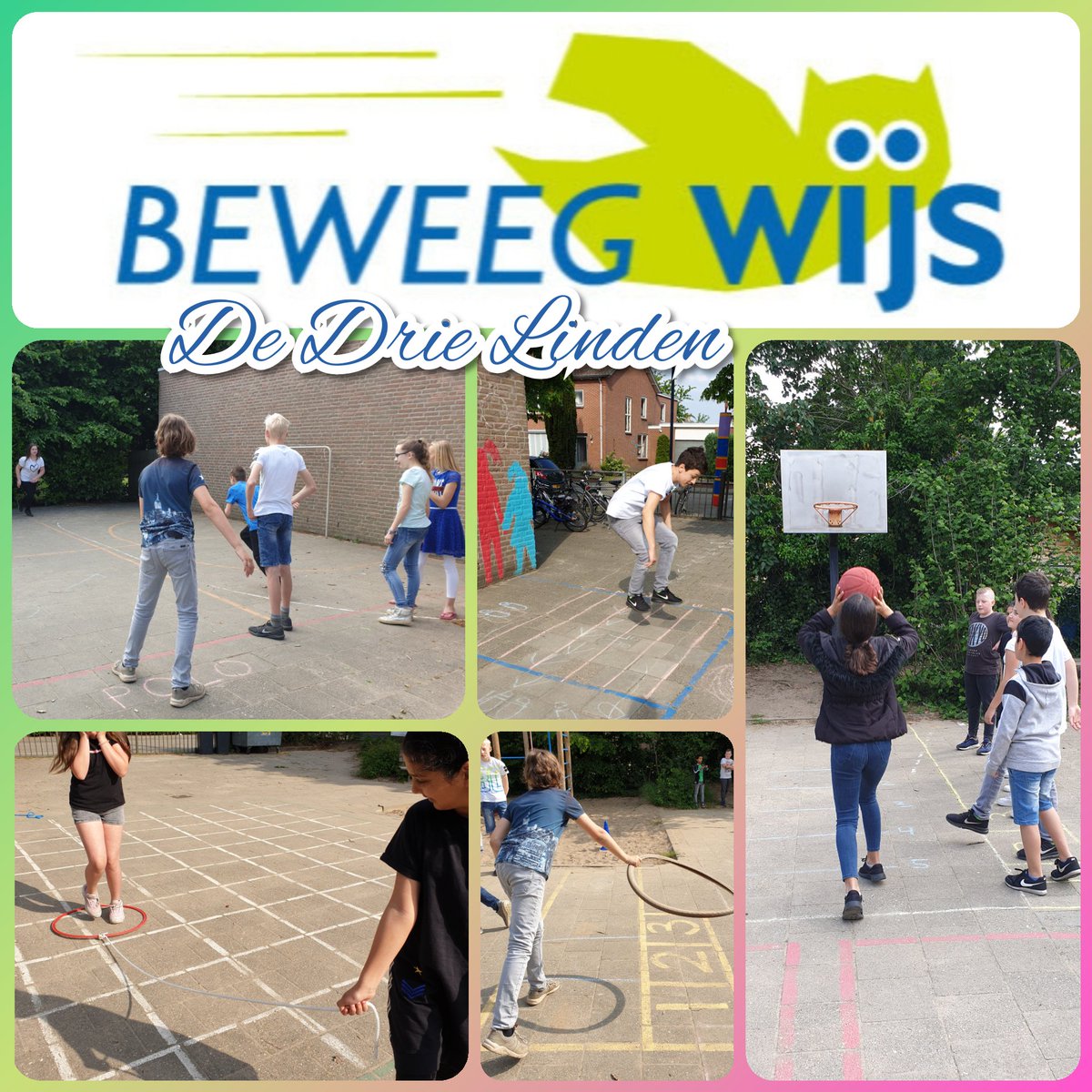 Een gezellige en actieve @BeweegWijs ochtend op De Drie Linden, <a href="/Gem_OIJ/">Oude IJsselstreek</a>. Alle klassen voorzien van speelinstructie en pauze begeleiding. Weer nieuwe activiteiten geïntroduceerd voor meer #speelplezier op het plein. #samenbewegen #pauze #speelinstructie