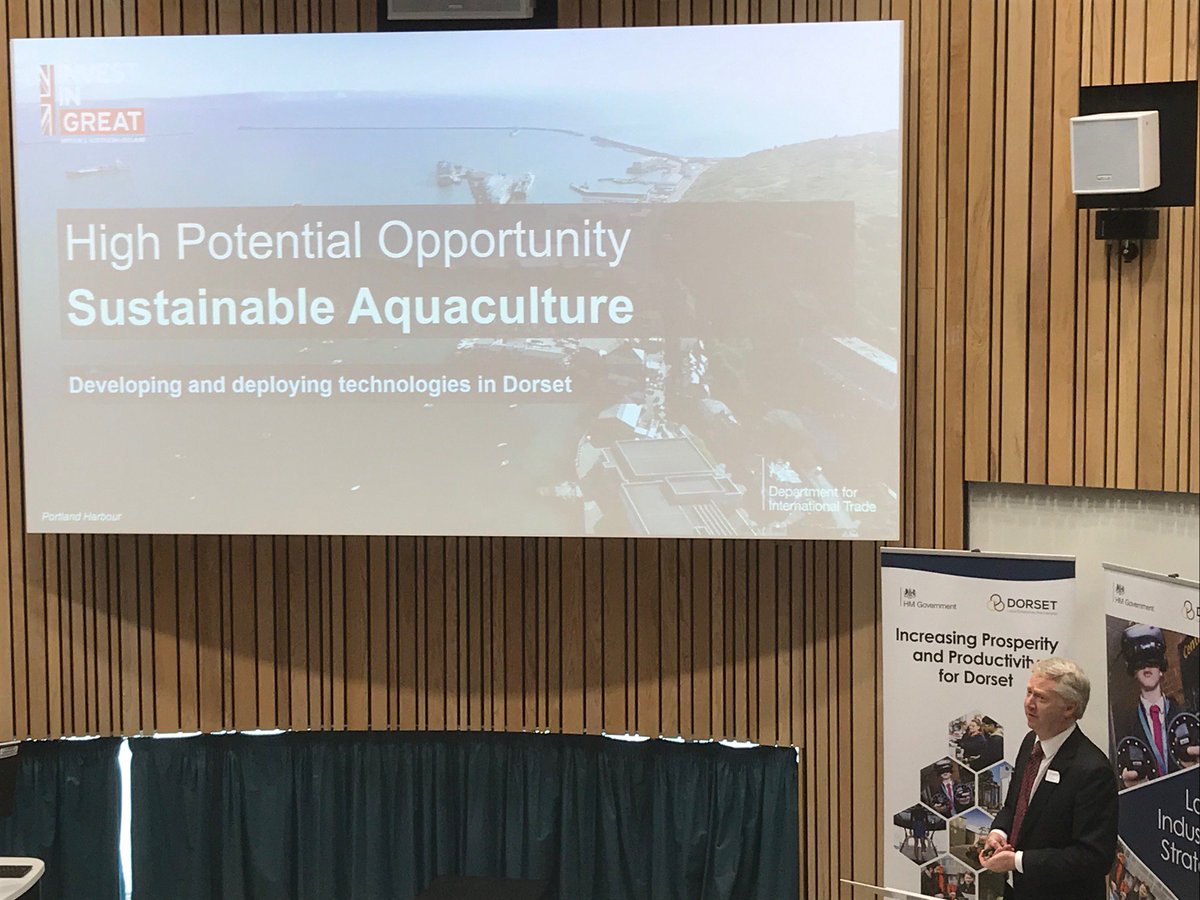 Launch of Dorset #Aquaculture High Potential Opportunity by @rob_emony of #DIT #inwardinvestment #Dorset #Economy #DLEPConference19