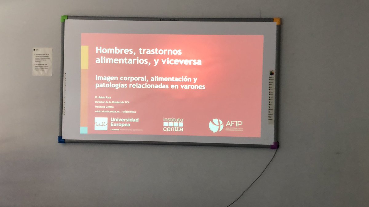 RobinRica's tweet photo. Preparado para hablar de TCA varones en el Master de TCA y Obesidad de @UEuropea. Segundo año!. #manorexia #dismorfiamuscular #vigorexia https://t.co/lg6XKTWTuq