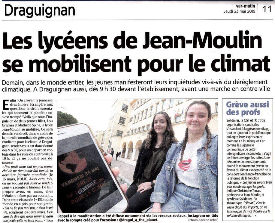 esterel_d's tweet photo. Ça se passe à côté de chez nous ! Ce matin les jeunes étaient 190 à défiler à Draguignan pour le climat ! #varest en éveil ! #youthforclimate #ClimateStrike #draguignan #var @dragui_4_the_planet ==> sur insta ! https://t.co/1QQcl2WPUx