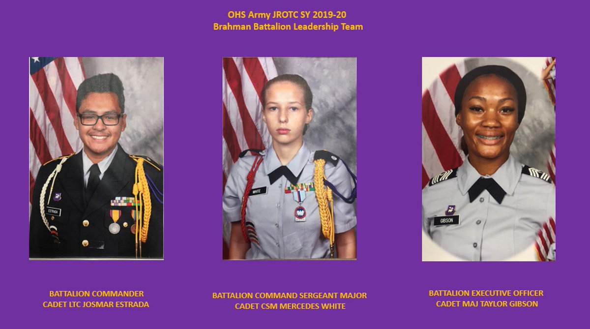 okeeArmyJROTC's tweet photo. Brahman Battalion Cadets, boosters and other supporters. It is with great pleasure that we announce the Okeechobee High School Army JROTC Brahman Battalion Leadership Team for the 2019-20 school year. https://t.co/LbQG4pOySE