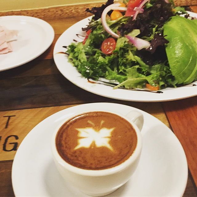 tableraleigh's tweet photo. Salad and a macchiato to start your day!! Yes please! #tableraleigh #chefandrewgravens #nonprofit #raleigh #tablematters https://t.co/gwajlTLJ2I