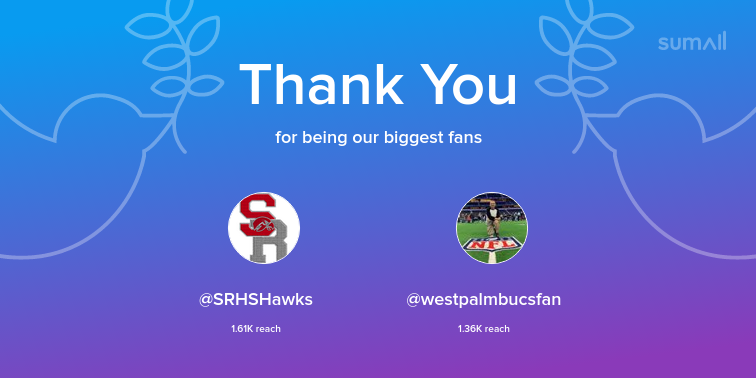 YearbookSRHS's tweet photo. Our biggest fans this week: SRHSHawks, westpalmbucsfan. Thank you! via https://t.co/YobaMT55GF https://t.co/JBvbyPwu3L
