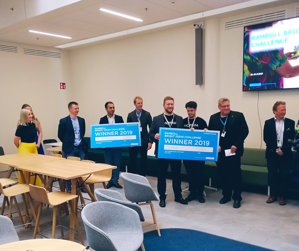avantoventures's tweet photo. Here they are, winners of #RambollChallenge 🏆@r8technology  and @moprim_ltd 💥🙌🏼 Congrats! https://t.co/fKjnXhg8n9