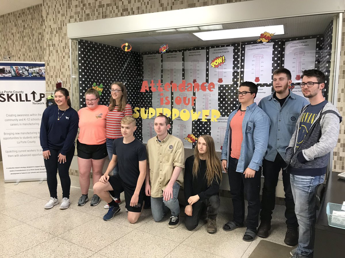jhbiggs's tweet photo. Congratulations to Aubrey Schnick, our perfect attendance car award winner (second from left), and congratulations to each student wth perfect attendance this year. @MichiganCityHS @mcorley20 @MichCityWolves #AKSmith #LaPorteCareerTech https://t.co/2KsrxVJe2Z