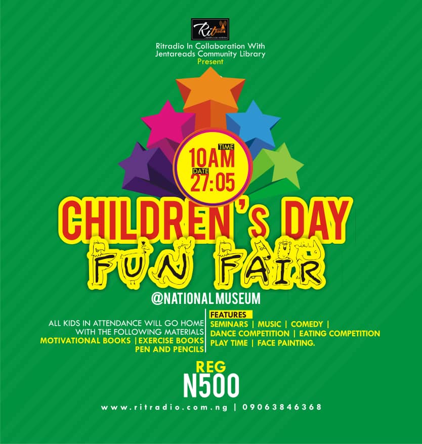 RitRadio's tweet photo. Children"s Day Funfair at the National Museum, Jos, Plateau State. 

#Ritradio https://t.co/tRwYjkuejb