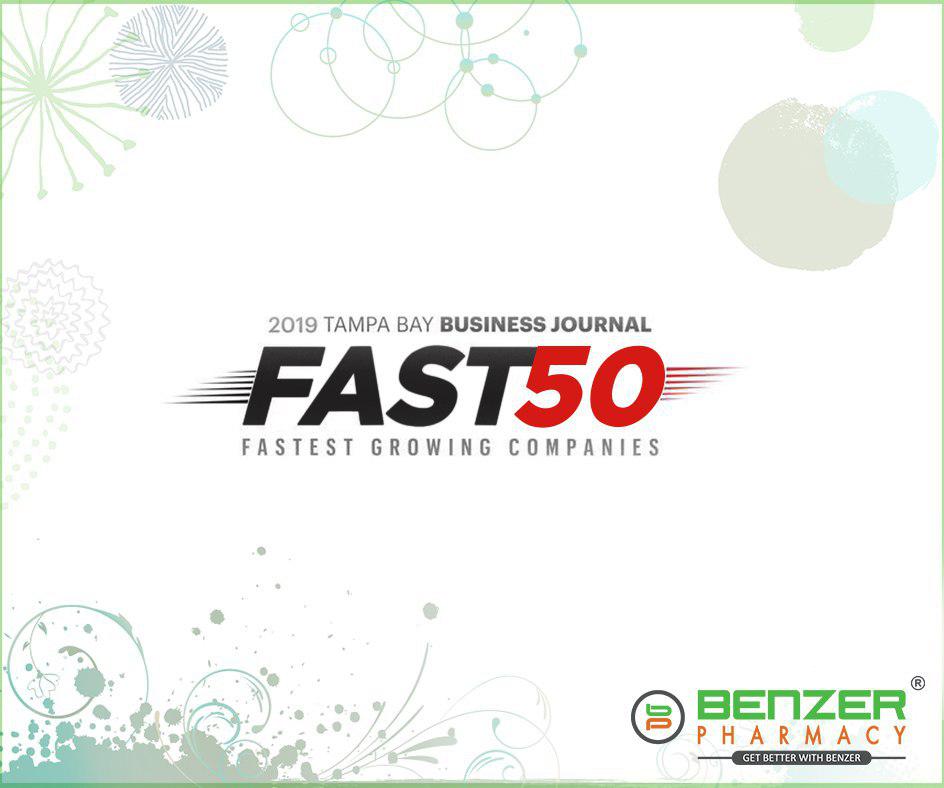 BenzerPharmacy's tweet photo. #BenzerMilestones We are proud to announce that Benzer Pharmacy has been awarded the FAST 50 Achievement Award by the @TBBJnewsroom Tampa Bay Business Journal and is being recognized as one of 50 Fastest Growing Companies in Tampa Bay!  Way to Go Benzer! #GoBenzer https://t.co/54MjYDolKV