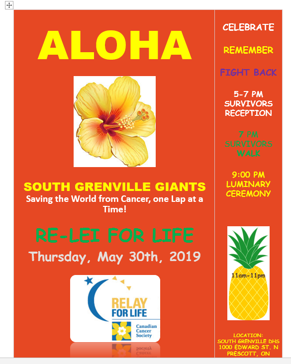 SGGiants's tweet photo. @SGGiants Relay for Life is just 6 DAYS away and we need your help to win the fight against Cancer. Be sure to register your team at the link below. #BeatCancer #relayforlife #aloha🦜🌴🌺💐 https://t.co/I6tAuxtyeM