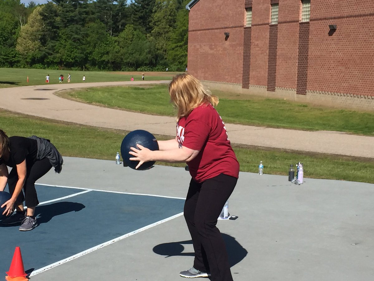 Go Ms. Champagne. Slam Ball Crossfit. REMDAWG Wellness Day!