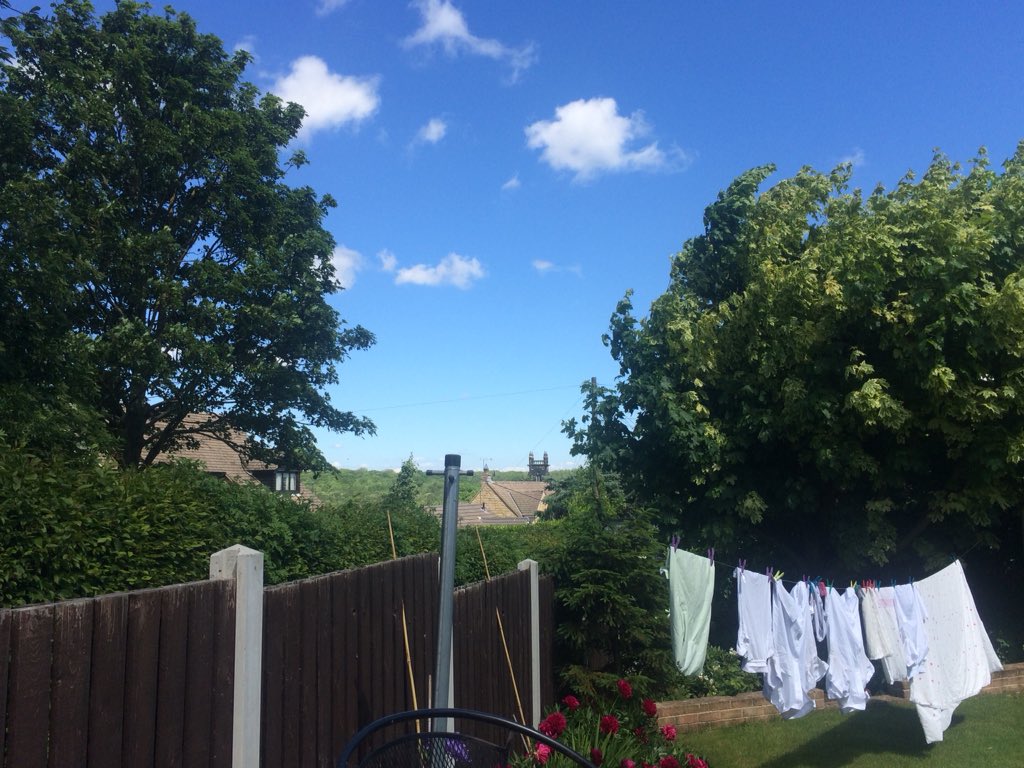 LoobyCoops's tweet image. Washing out, sun shining, couple of clouds. Summer is here for the bank holiday!