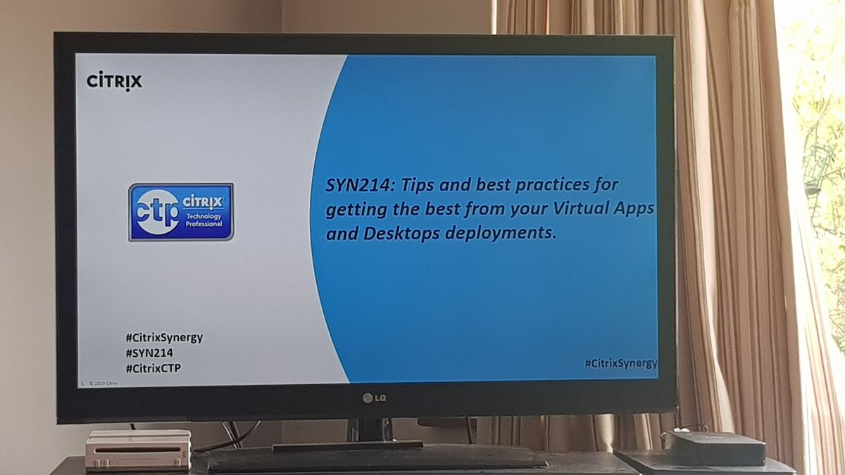 Time to watch @WilkyIT, @JGSpiers and @dennisspan 'Tips and best practices for getting the best from your virtual apps and desktop deployments' #CitrixSynergy
