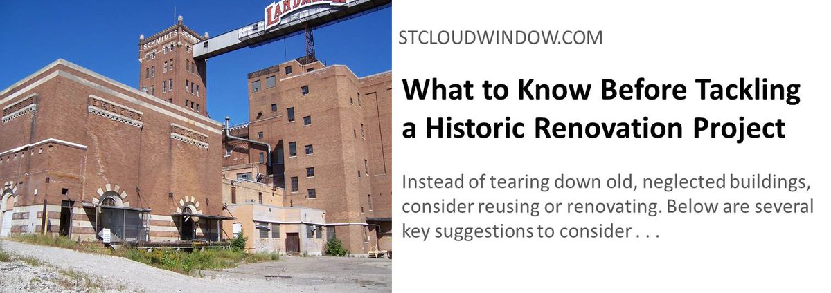 StCloudWindow's tweet photo. #HistoricPreservationMonth - The best renovation projects preserve a building’s original history while improving it for modern use. Learn more about the key factors to consider. https://t.co/e4WvSb9i7O  #HistoricWindow #Renovation #Preservation #Window https://t.co/N7QQDT22Ak