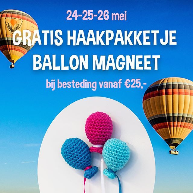 Wij hebben weer een leuke weekendactie! 🎈

Bij besteding vanaf €25 in de webshop, ontvang je nu een gratis mini haakpakketje voor een ballon koelkastmagneetje gratis 😍

Shoppen doe je natuurlijk via carosatelier.nl  #carosatelier #weekendacti… bit.ly/2HWN8qC