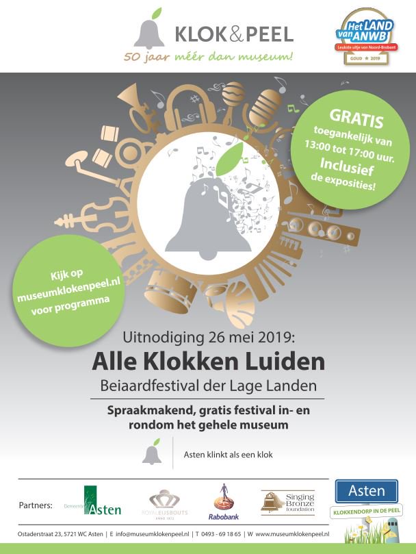 klokenpeel's tweet photo. Bezoek zondag 26 mei gratis het muziekfestival Alle Klokken Luiden en Museum Klok &amp; Peel. Beiaardfestival der Lage Landen  https://t.co/aiLjzKDWXC #carrilon #beiaard #klokken https://t.co/csDuzwwL7p