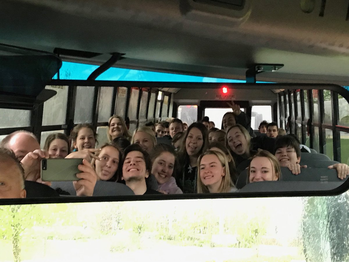 stwillman's tweet image. BHS senior trip bus selfie!  Valley Fair and a Twins win is where we are bound.   Great times with wonderful seniors. One of the last class activities.   ⁦@ByronBears⁩