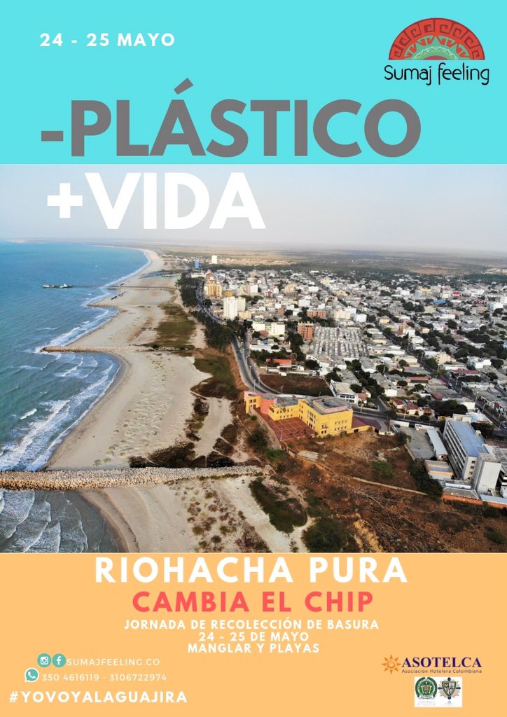 sumajfeeling's tweet photo. Hoy es el día de nuestra jornada de recolección de plástico y basura en las playas de #LaGuajiramagica. Si no estás presente, te invitamos a que recojas un #papelitoabandonado en tú ciudad. LA DIFERENCIA LA HACEMOS TODOS. TE ESPERAMOS https://t.co/xEFCYmTPYH