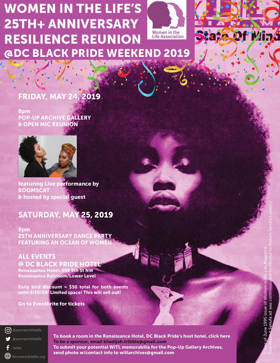 bishopallysona's tweet photo. DC Black Pride weekend! Be sure to stop by our #ELC #EJC table! #BishopAllysonAbrams #DCBP #WITL #MarysHouse #PridePraise at the Renaissance Hotel 999 9th St NW, DC. #KeepingUpWithTheBishops @dcblackpride @CapitalPrideDC @TaggMagazine @WashBlade https://t.co/P5GaaYGjh0
