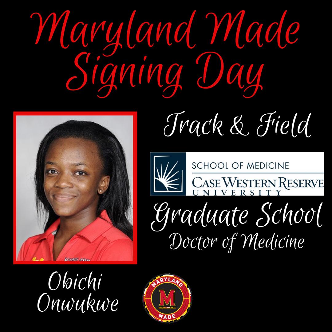 MDMadeTerps's tweet photo. Obichi Onwukwe from Track & Field (@MarylandTrack) is pursuing a Doctorate Degree in Medicine at the Case Western Reserve University School of Medicine. Congratulations Obichi! #SmartTerps #MarylandMade https://t.co/NLd8DfVpjI