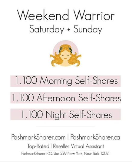 SAVE a lot of time this Weekend by hiring your own Virtual Assistant. Get our Weekend Warrior Share Package TODAY!

1100 self-shares 3x a day (Morning-Noon-Night)
Grab now! 🔥poshmarksharer.com/product/weeken…

 #poshmarkcloset #poshmarkapp #poshmarkboutique #Poshmark