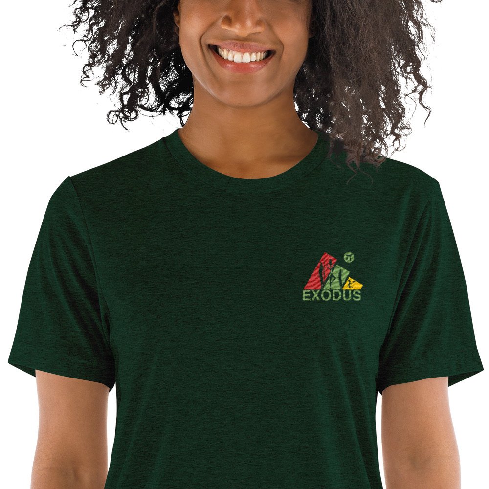 SwineRebellion's tweet photo. #FreedomFriday Minimalist Style - Fresh Exodus Embroidered Tri-blend Tee  | Grab it at a low price, today. https://t.co/gXrMLsVxRL #revolNILEaires #embroideredtees #harriettubman #moses #bobmarley #maroons #bushman #marcusgarvey https://t.co/DfgZYHFgC8