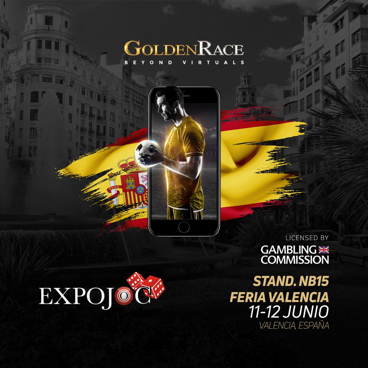 goldenrace's tweet photo. ¡Allá vamos, España! 🇪🇸 Next stop @Expojoc in Valencia! We hope to see you from the 11th to 12th of June there. Visit us at stand NB15!
#GoldenRace
#BeyondVirtuals
#VirtualSports
#BettingSolutions
#expojoc
#expojoc2019
#Valencia
#Spain
#España https://t.co/vfAMdvpPuS