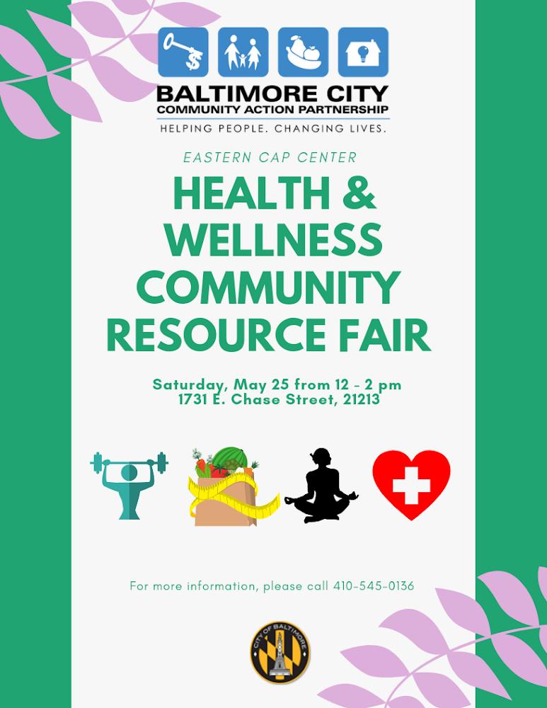 BaltimoreCAP's tweet image. #EasternCAPCenter is hosting a Health &amp;amp; Wellness Resource Fair tomorrow afternoon. Visit with health vendors and take part in wellness activities at the event to celebrate #CommunityActionMonth.  #CommunityActionWorks #WeR1000Strong
