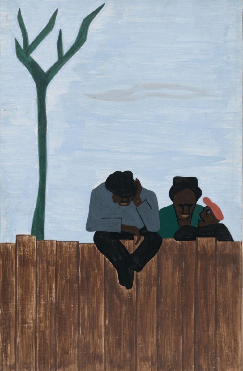 "And people all over the South continued to discuss this great movement."#26, Great Migration Series, 1941Jacob LawrenceMOMA