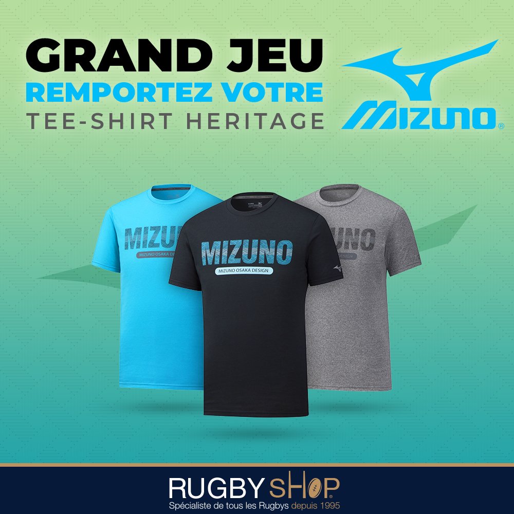 rugbyshop's tweet photo. C’est l’heure d’un nouveau jeu : Rugby sHop vous propose cette fois-ci de tenter de remporter votre tee-shirt Mizuno pour  un look 100% sportswear ! 😍🏉Pour participer, il vous suffit de vous inscrire via ce lien https://t.co/tUDgDmIQuC https://t.co/2Dm62uKM5C