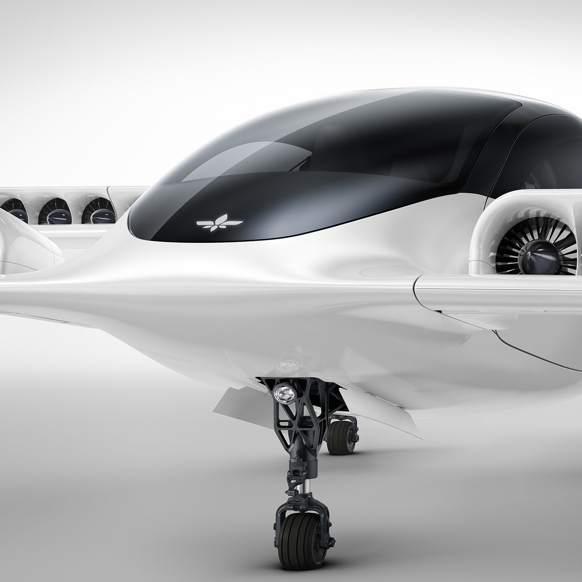 Lilium's tweet photo. Powered by 36 all-electric jet engines, the Lilium Jet can cover up to 300km in an hour, on just one charge. During cruise flight it uses roughly the same amount of energy as an electric car would over the same distance. Cleaner, greener, faster travel has #NeverBeenCloser 🌳 https://t.co/LMWiaZ8v40