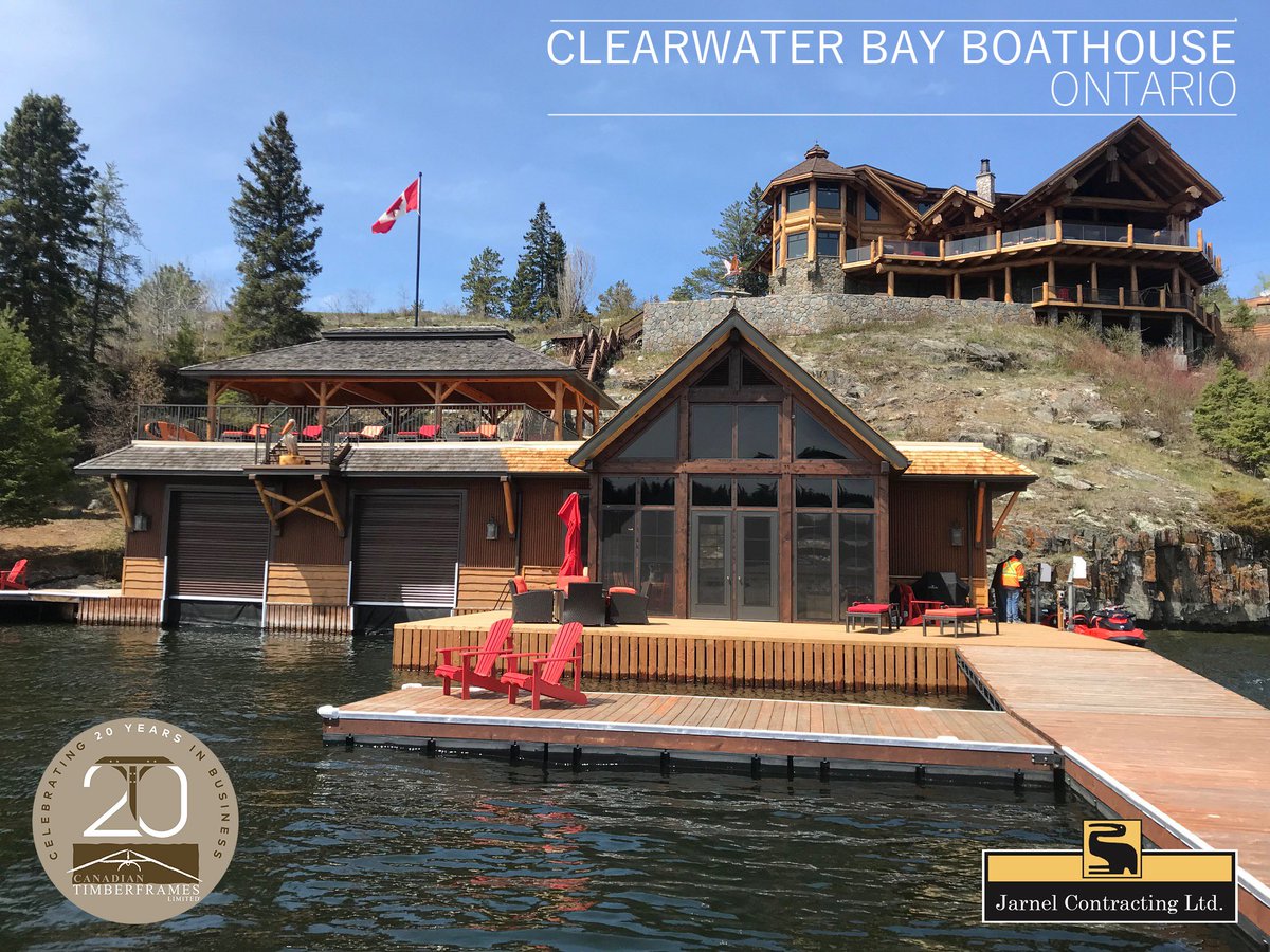 CndTimberframes's tweet photo. This Ontario boathouse addition has been finished by Jarnel Contracting just in time for the warmer weather and long summer days. The interior images are on the project page #CanadianTimberframes https://t.co/XnjuzDAeTI https://t.co/UTo3kSGlLC
