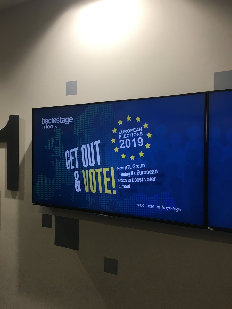 KaterinaKapsani's tweet photo. As a Greek, living and working in #Luxembourg, I enjoy first hand the EU privileges. I am so happy that the message 'Get out and vote!' #EUelections2019 is the message that prevails everywhere at our @RTLGroup #RTLCity building. Proud to be European and #partofRTL https://t.co/5MmFlogtQZ