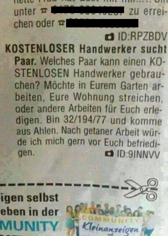 Spartiat Falls Einer Von Euch Sehr Gunstigen Handwerker Sucht