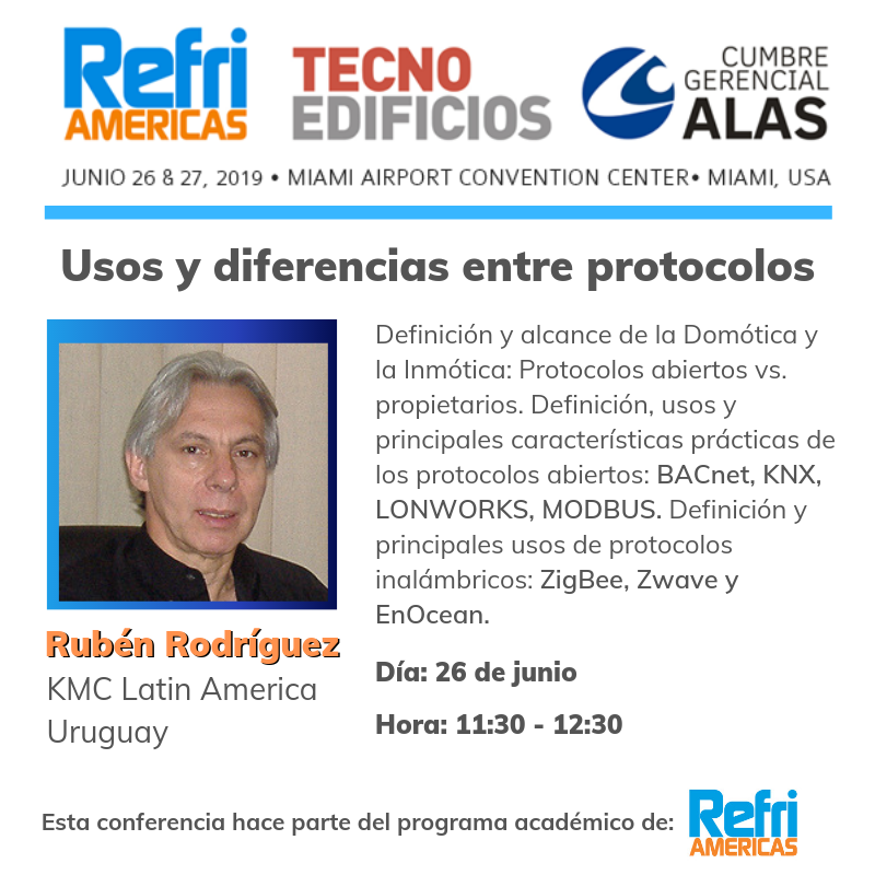 Revista_ACR's tweet photo. Conferencia sobre los protocolos #BacNet, #KNX, #LonWorks y otros hará parte de la agenda de #Refriaméricas y #TecnoEdificios 2019. Conferencia para asistentes a los congresos de #CumbreALAS, #Refriaméricas y #Tecnoedificios.

>>> Más información en https://t.co/ooTbVnsQwx https://t.co/9HomBqTGtU