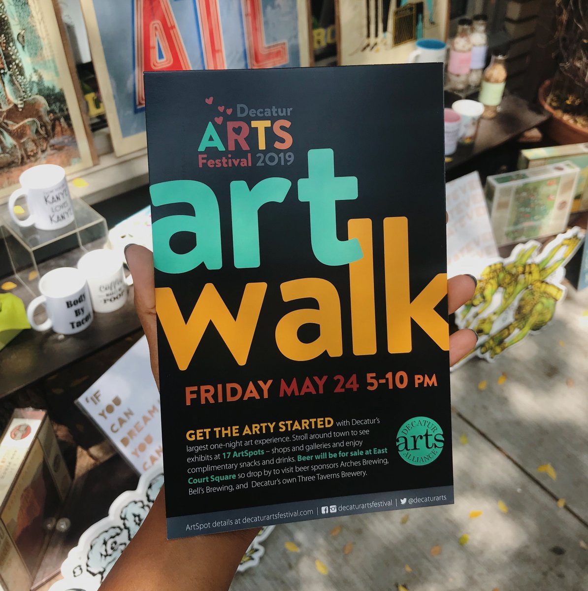 HomeGrownArts's tweet photo. Don't miss Art Walk 2019 happening TONIGHT from 5-10PM! Visit 17 different ArtSpots in Decatur for cool art and events as part of #DecaturArtsFestival 🎨 We will be participating with a special letterpress exhibition featuring the work of the world famous Hatch Show Print 📚 https://t.co/zovHWXV8IM