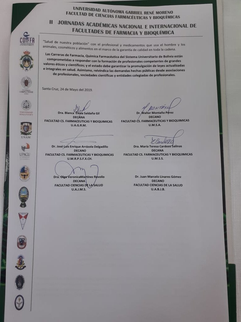 FacUmsa's tweet photo. #PRONUNCIAMIENTO_DEL_SISTEMA_UNIVERSITARIO_BOLIVIANO
Ante los últimos hechos de manejo indiscriminado de productos farmacéuticos, el sistema universitario de Bolivia, lanza el siguiente pronunciamiento:
#BioFar
#UMSA_la_mejor https://t.co/sWPclVXMoF