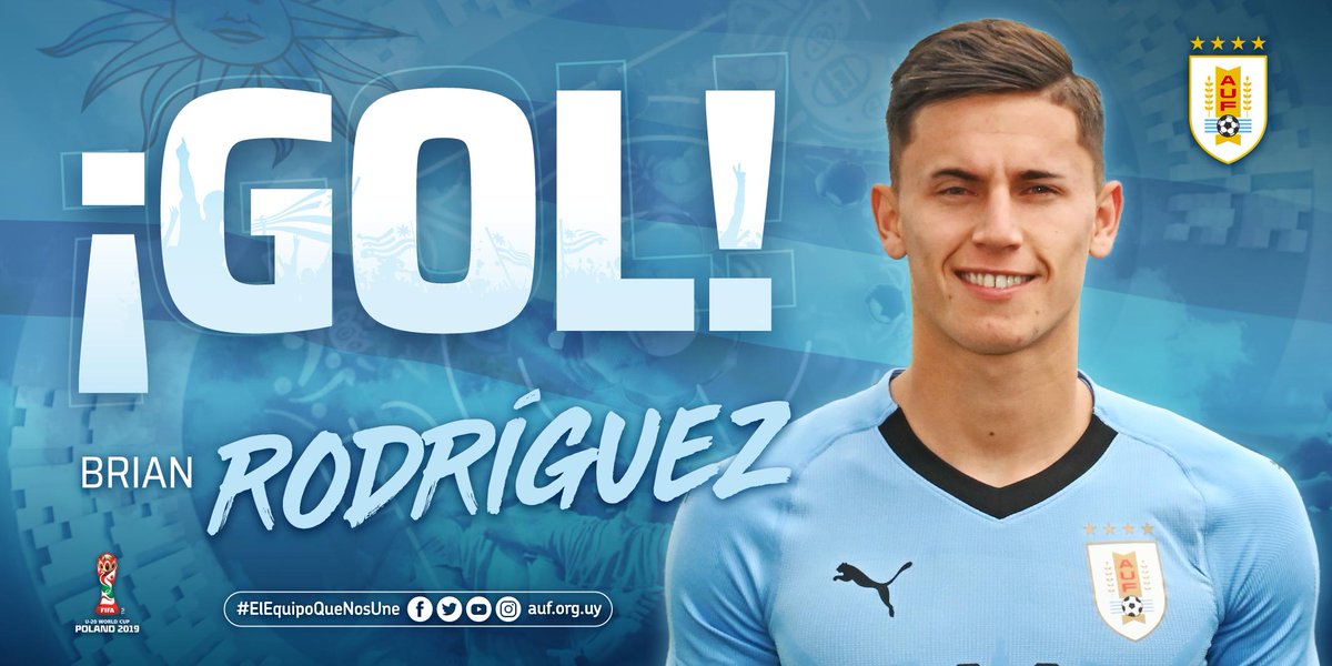 Uruguay's tweet photo. #Sub20 | Gol de @Uruguay, Brian Rodríguez.
87´ Uruguay 3-1 Noruega https://t.co/dyKHjpLFhr