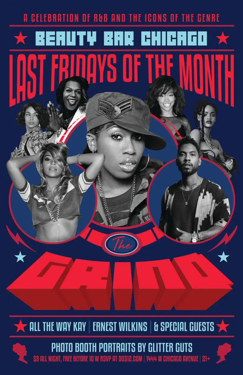 Do312's tweet photo. Swing by @BeautyBarChi for their monthly R&amp;B night, @GrindChi. It'll be a celebration of R&amp;B icons past, present and future, with music from @AllTheWayKay and @RaeChardonnay! 🎶 RSVP and arrive early to skip the cover. https://t.co/B8qS5zFKMS https://t.co/mrKSqqpbPA