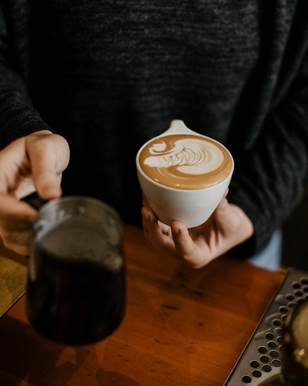 Timbertrain's tweet photo. Smoothly steamed milk integrated with hand-roasted espresso and topped with a lot of passion and detail. Ask your barista to try one of our Single Origin Espressos to switch it up this Friday 😉#timbertrain #gastown https://t.co/QpdNZxkCDh