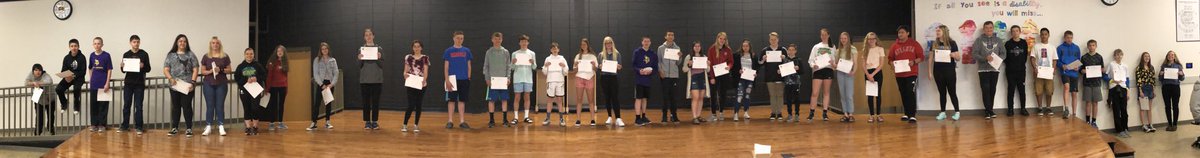 8th grade Wachter Puma students receiving a certificate for raising their Math MAP scores at least 10 points. Congratulations! <a href="/AngieEdinger/">Angie Edinger</a> <a href="/BismarckSchools/">Bismarck Public Schools</a> <a href="/WachterMiddle/">Wachter Middle School</a>