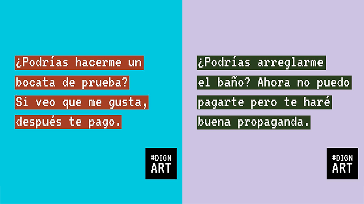 CorunaBloggers's tweet photo. 📢“No me cobrarás mucho por este diseño, ¿no? ¡Si te va a llevar 5 minutos!”
📢“No tenemos presupuesto, pero te daremos difusión en nuestras redes sociales”
#Dignart, un proyecto para poner en valor las profesiones artísticas https://t.co/C5n2pCjaZn https://t.co/S4FpPwUwXy