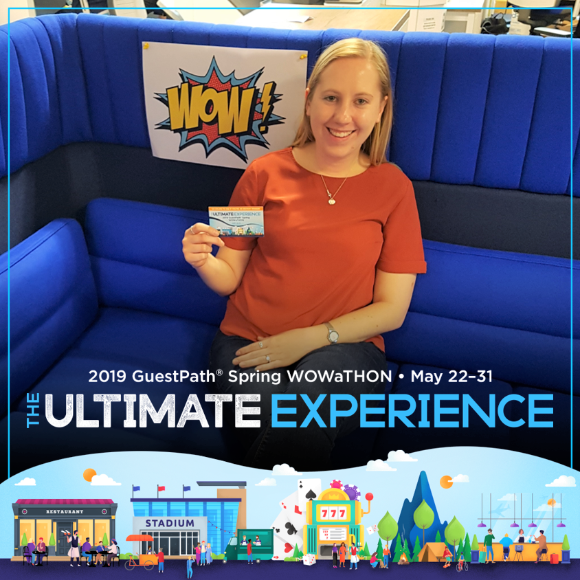 DelawareNorthUK's tweet photo. Our final WOW of the day goes to Ellie our Variable Workforce Recruitment Manager, for always smiling &amp; answering her team’s questions, even when they’re a little silly 😊. Thanks for leading by example #Standup
#delawarenorthproud #delawarenorth #springwowathon #guestpath https://t.co/ZVrb9LX7bS